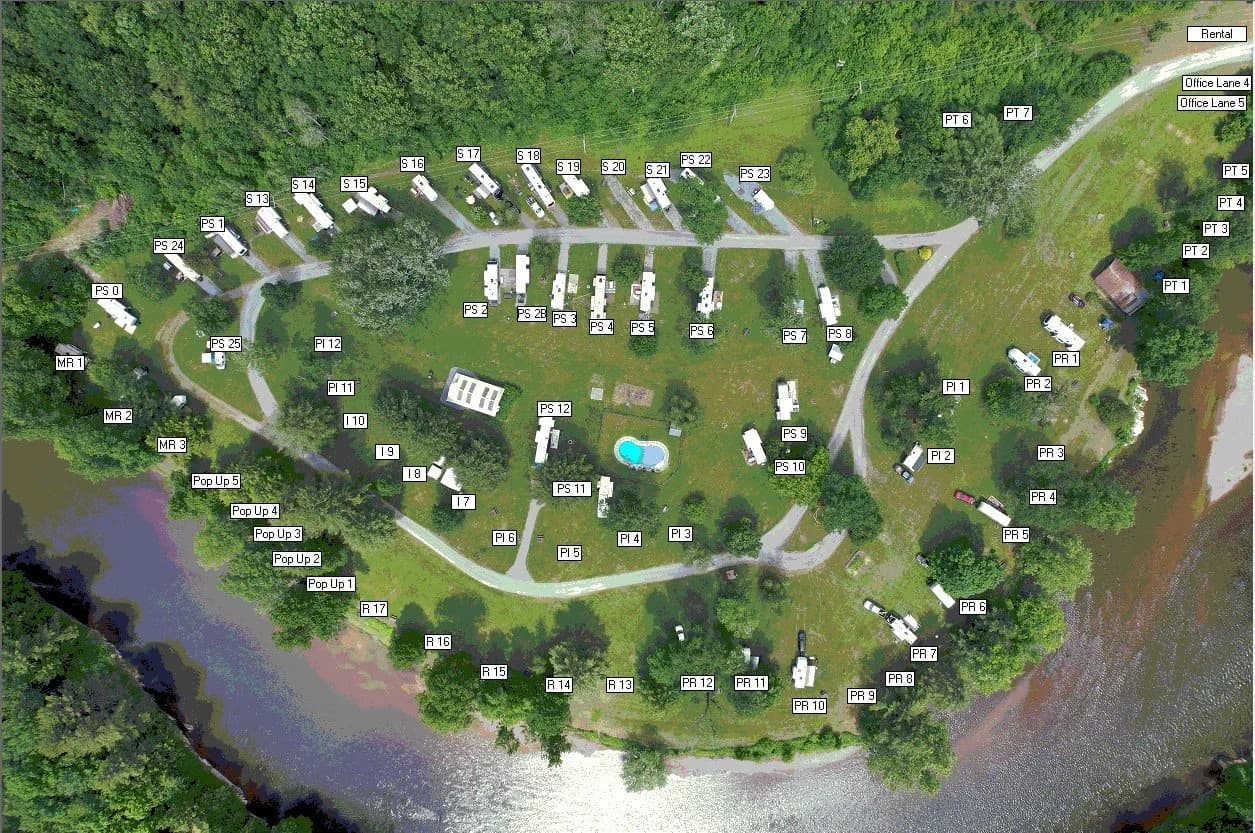 Rivers Bend Campground site map